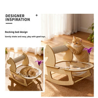 HKM-6328509 Hemp Rope Non-Shedding Space Capsule Cat Bed with Rocking Chair Design