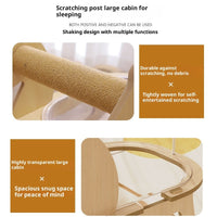 HKM-6328509 Hemp Rope Non-Shedding Space Capsule Cat Bed with Rocking Chair Design
