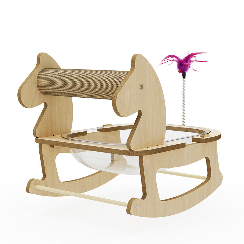 HKM-6328509 Hemp Rope Non-Shedding Space Capsule Cat Bed with Rocking Chair Design