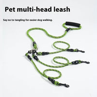 HKM-6329021 Multi-Head Wear-Resistant Dog Leash in Various Colors and Traction Options
