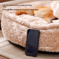 HKM-6329277 Warm and Bite-Resistant Round Nest Doghouse in Milk Tea Color