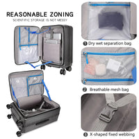 HKM-632979 Durable Hard Shell PC Luggage Suitcases for Travel - Available in 20, 24, and 28 Inches