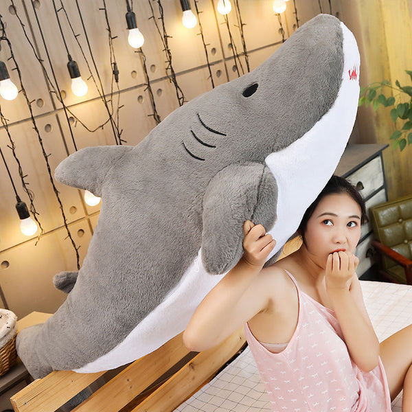 HKM-633043 Shark Plush Pillow in Blue, Pink, Gray - Available in 50cm, 75cm, 100cm Sizes