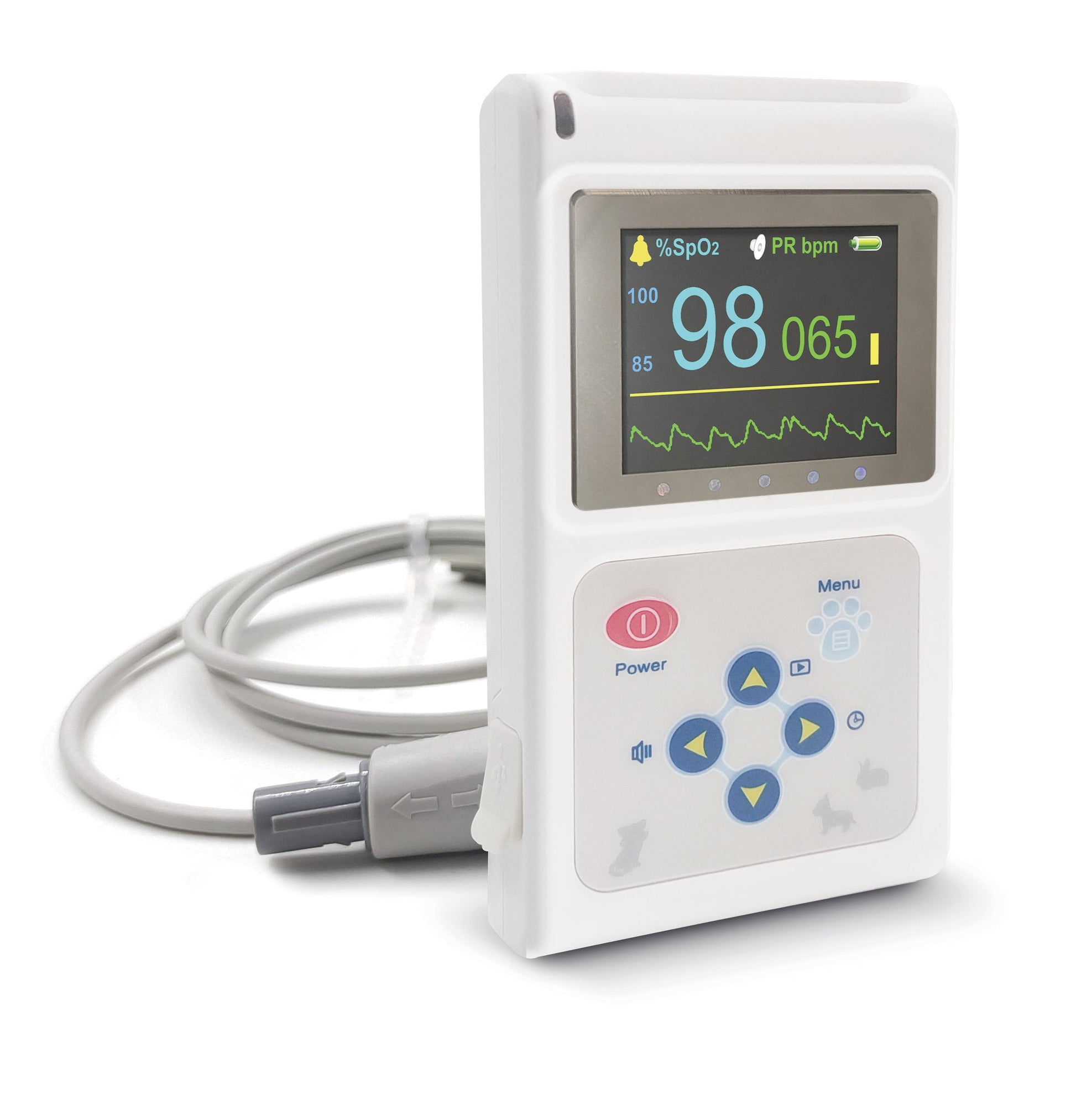 HKM-6330685 Veterinary Pulse Oximeter with Color Display and Spo2 Probe Monitor CMS60D-VET