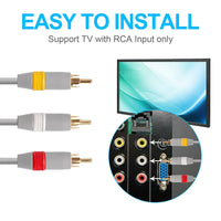 HKM-633107 1.8M Gold-Plated RCA AV Cable for Nintendo WII/WII U Console to TV Connection