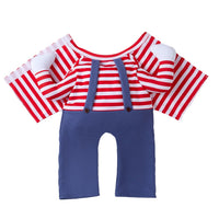 HKM-6331581 Creative Striped Dog Jumpsuit for Halloween - Pet Clothing in S, M, L Sizes