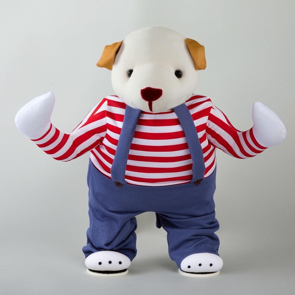 HKM-6331581 Creative Striped Dog Jumpsuit for Halloween - Pet Clothing in S, M, L Sizes