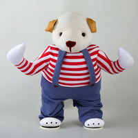 HKM-6331581 Creative Striped Dog Jumpsuit for Halloween - Pet Clothing in S, M, L Sizes