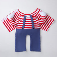 HKM-6331581 Creative Striped Dog Jumpsuit for Halloween - Pet Clothing in S, M, L Sizes