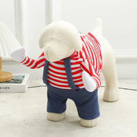 HKM-6331581 Creative Striped Dog Jumpsuit for Halloween - Pet Clothing in S, M, L Sizes