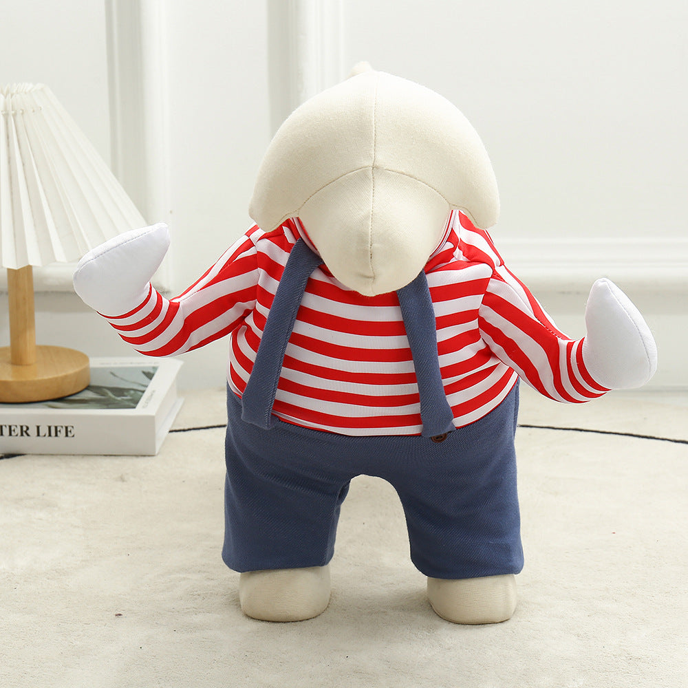 HKM-6331581 Creative Striped Dog Jumpsuit for Halloween - Pet Clothing in S, M, L Sizes