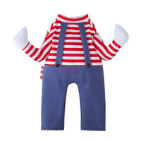 HKM-6331581 Creative Striped Dog Jumpsuit for Halloween - Pet Clothing in S, M, L Sizes