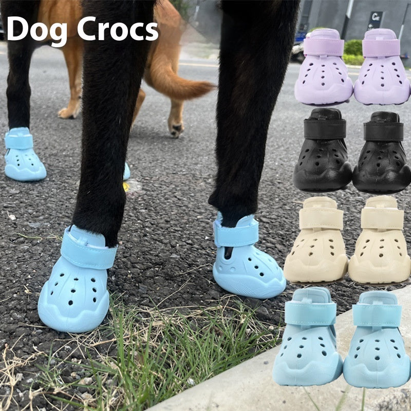 HKM-6331837 Large Dog Breathable Sandals - Casual Non-Slip EVA Shoes in Black, Purple, Light Blue, Cream White
