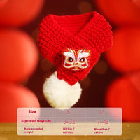 HKM-6332605 New Year Pet Scarf Collar – Festive Styles for Cats in Winter