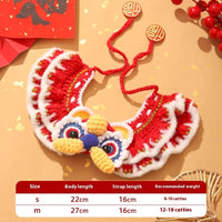 HKM-6332605 New Year Pet Scarf Collar – Festive Styles for Cats in Winter