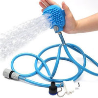 HKM-6332861 Pet Bath Sprinkler and Brush System - Silicone Bathing Tool with Metal Adapter Options