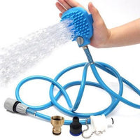 HKM-6332861 Pet Bath Sprinkler and Brush System - Silicone Bathing Tool with Metal Adapter Options
