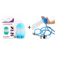 HKM-6332861 Pet Bath Sprinkler and Brush System - Silicone Bathing Tool with Metal Adapter Options