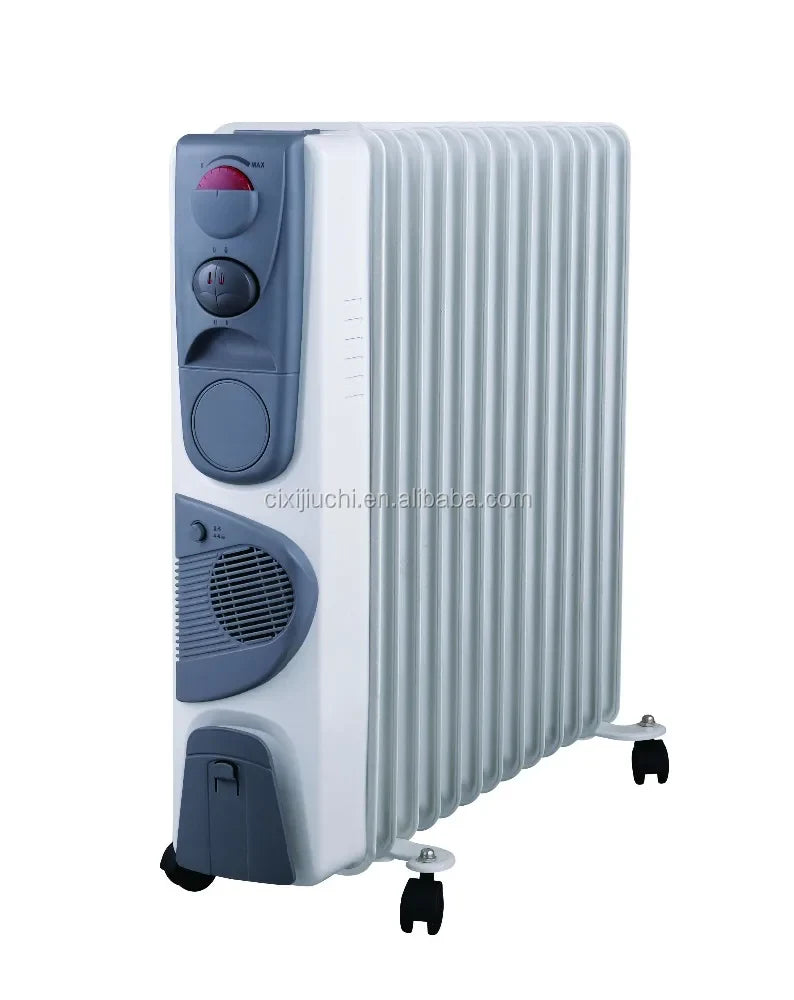 HKM-633363 Adjustable Oil Filled Radiator Heater with Overheat & Tip-Over Protection for Indoor Use