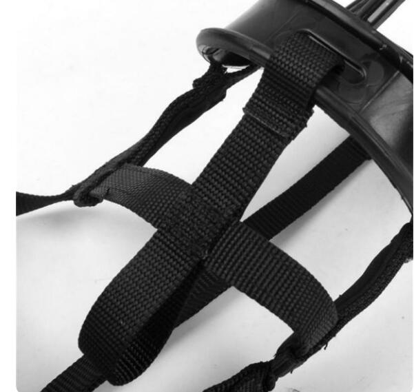 HKM-6334653 Soft Silicone Dog Muzzle for Bite and Bark Control - Red/Black Colors