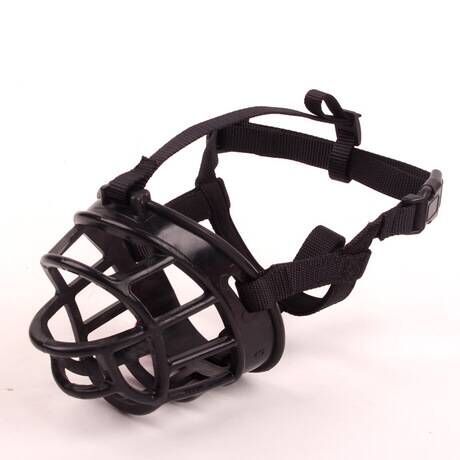 HKM-6334653 Soft Silicone Dog Muzzle for Bite and Bark Control - Red/Black Colors