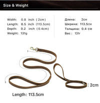 HKM-6334781 Handcrafted Crazy Horse Leather Dog Leash - 2cm Wide Brown Traction Rope