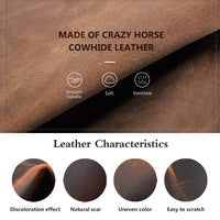 HKM-6334781 Handcrafted Crazy Horse Leather Dog Leash - 2cm Wide Brown Traction Rope
