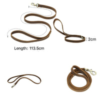 HKM-6334781 Handcrafted Crazy Horse Leather Dog Leash - 2cm Wide Brown Traction Rope