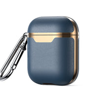 HKM-633491 Business Wireless Bluetooth Earbuds Case - Compatible with iPhone 6, 7, 8, X, XR, 11 Models, Imitation Leather, Clamshell Style