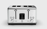 HKM-633491 Digital Display Stainless Steel 4-Slice Electric Toaster with Adjustable Settings