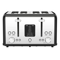 HKM-633491 Digital Display Stainless Steel 4-Slice Electric Toaster with Adjustable Settings