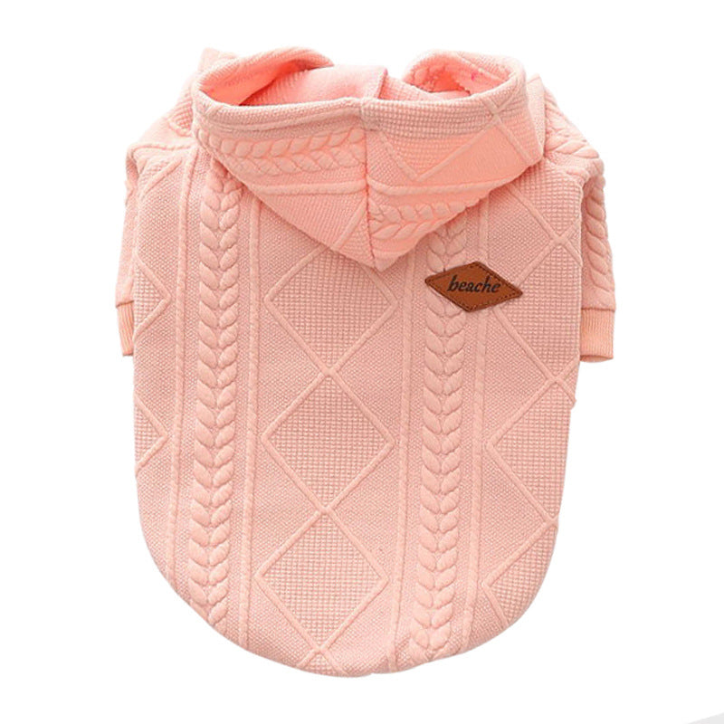 HKM-6335549 Cozy Two-Legged Sweater for Dogs - Available in Pink and Wine Red