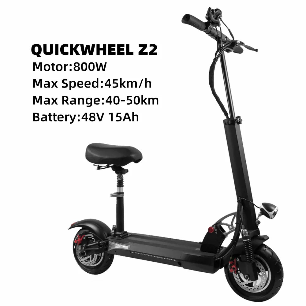 HKM-633619 Foldable Electric Scooter with 10-Inch Tires, 800W Motor, 45km/h Speed, 15Ah Battery, 40-50km Range