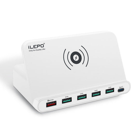 HKM-633619 Six-Port Intelligent Charger with Wireless Charging and Multiple Outputs