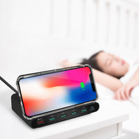 HKM-633619 Six-Port Intelligent Charger with Wireless Charging and Multiple Outputs