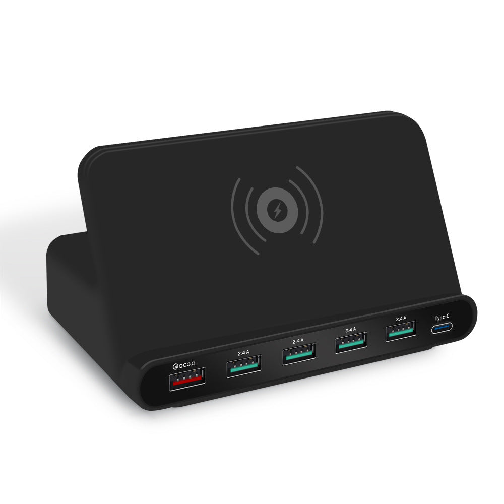 HKM-633619 Six-Port Intelligent Charger with Wireless Charging and Multiple Outputs