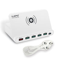 HKM-633619 Six-Port Intelligent Charger with Wireless Charging and Multiple Outputs