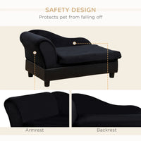 HKM-6336445 Pet Sofa Bed with Hidden Storage for Cats and Small Dogs - Modern Design in Black