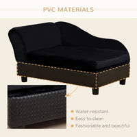 HKM-6336445 Pet Sofa Bed with Hidden Storage for Cats and Small Dogs - Modern Design in Black
