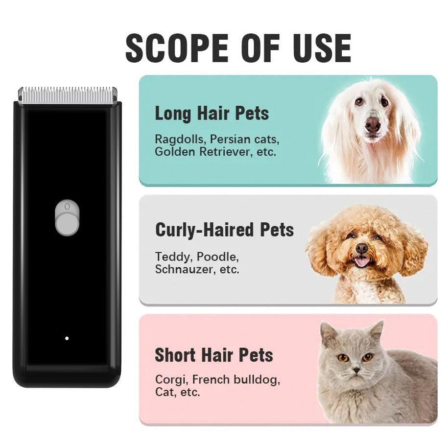 HKM-6336573 Electric Waterproof Pet Hair Clipper with Ceramic Blade, Rechargeable, 60-Min Working Time, Multiple Comb Attachments