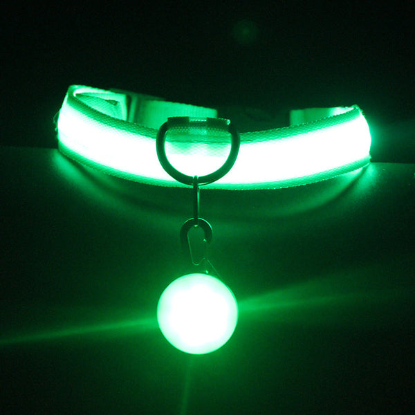 HKM-6336957 Luminous Dog Collar with Three Flashing Modes - Available in Multiple Colors and Sizes