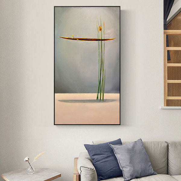 HKM-633747 Abstract Nature Landscape Canvas Painting - Single Frame Oil on Canvas Art