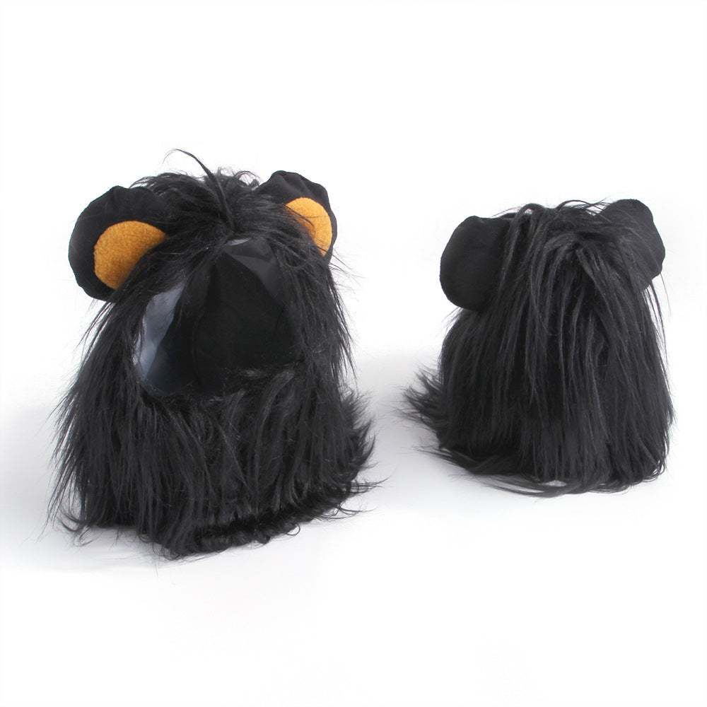 HKM-6338237 Cat Lion Head Hat Costume for Pets - Fun Dress-Up Accessory for Cats and Dogs