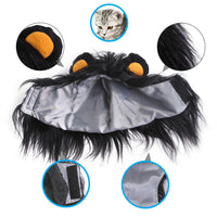 HKM-6338237 Cat Lion Head Hat Costume for Pets - Fun Dress-Up Accessory for Cats and Dogs