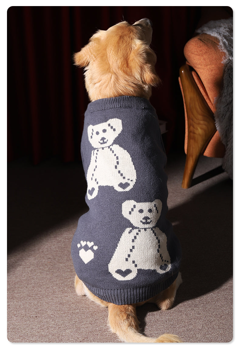 HKM-6338749 Cozy Double-Layer Polar Fleece Sweater for Large Dogs in Various Colors