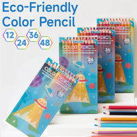 HKM-633875 48-Color Coloured Pencil Set for Children - Ideal for School & Drawing Activities