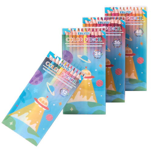 HKM-633875 48-Color Coloured Pencil Set for Children - Ideal for School & Drawing Activities