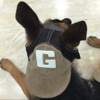 HKM-6339133 Cute Sun Hat for Dogs - Stylish Blue & Brown Adjustable Sizes S to L