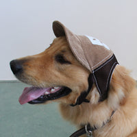HKM-6339133 Cute Sun Hat for Dogs - Stylish Blue & Brown Adjustable Sizes S to L