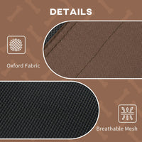HKM-6339389 Elevated Portable Dog Cot Bed with Canopy Shade and Cooling Features, Coffee 48" x 36"